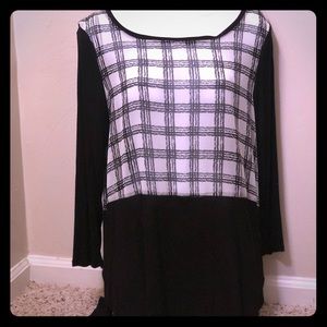 Black & White 3/4 Sleeve Blouse